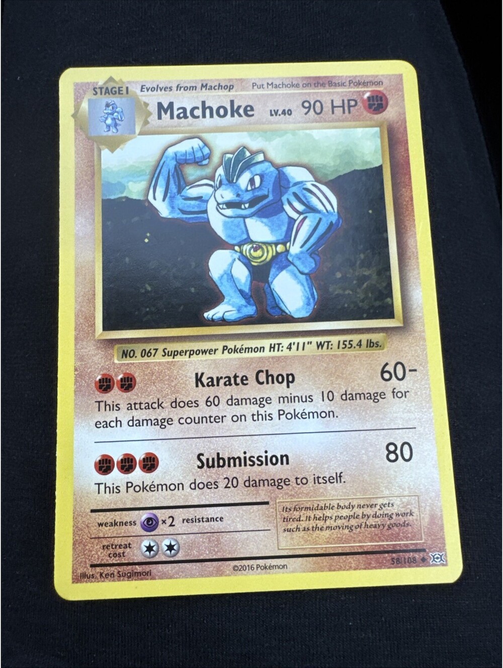 2016 Pokemon XY Evolutions Machoke #58/108